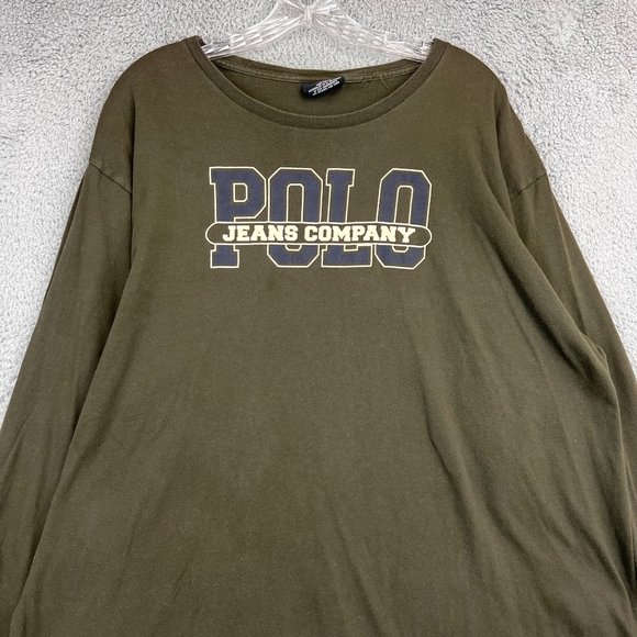 Ralph Lauren Polo Sport Shirt Size XL Green Long Sleeve Spell Out Logo - Picture 2 of 8